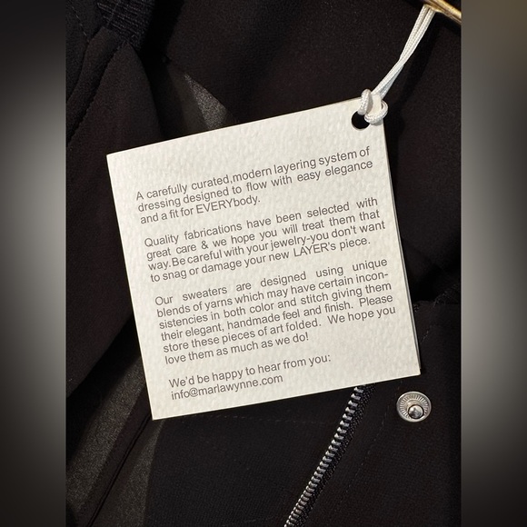 NWT WYNNE LAYERS Medium Black Sheer Long Zippered Tunic Jacket Pocket Hidden Zip - Picture 15 of 16